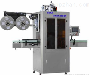 供應定制圓瓶|方瓶|扁瓶PE膜PVC商標膜套標機(廠家實圖)-溫州來福機械制造